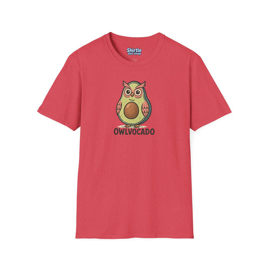 Owlvocado T-shirt*Flat*Heather Red