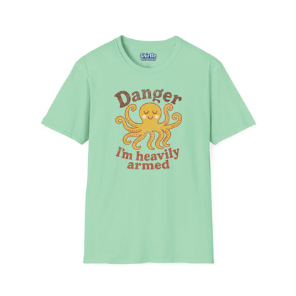 Danger Im Heavily Armed T-Shirt*Flat*Mint Green
