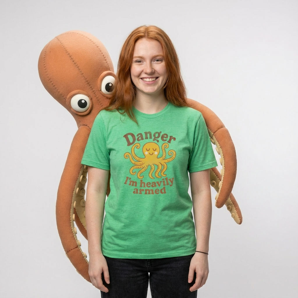 Danger Im Heavily Armed T-Shirt*Studio*Heather Irish Green