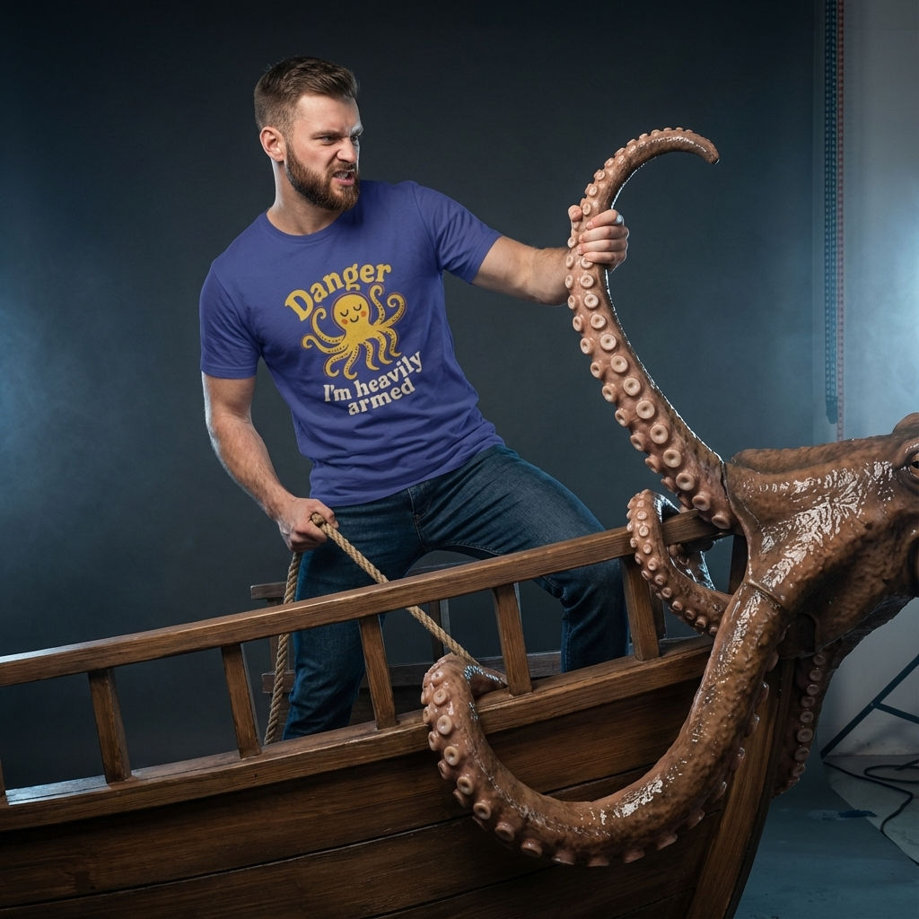 Danger Im Heavily Armed T-Shirt*Studio*Metro Blue