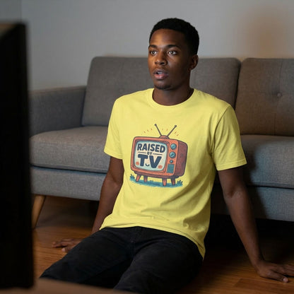 Raised by T.V. T-shirt*Studio*Cornsilk