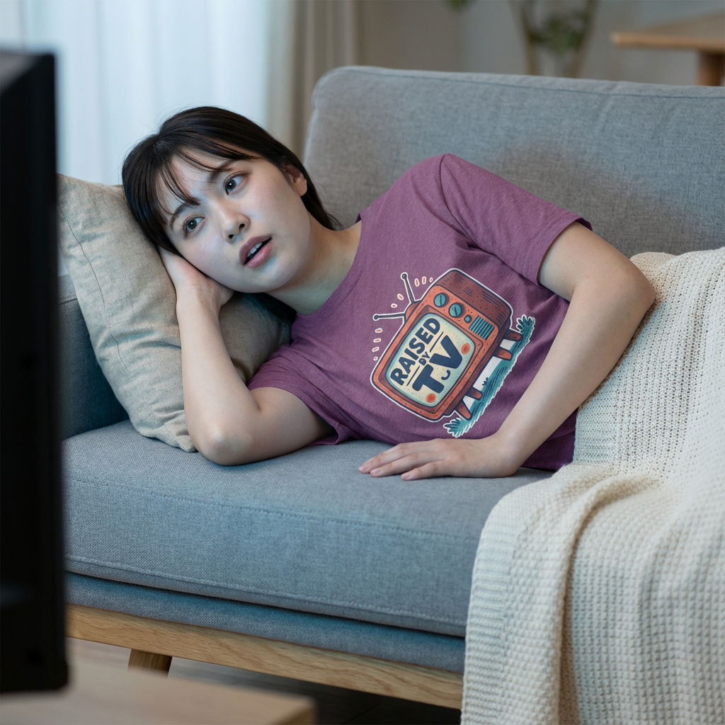 Raised by T.V. T-shirt*Studio*Heather Maroon