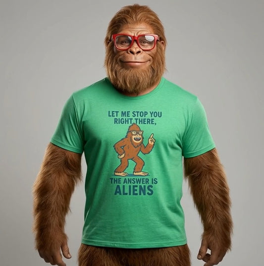 Bigfoot The Answer is Aliens*studio*Heather Irish Green
