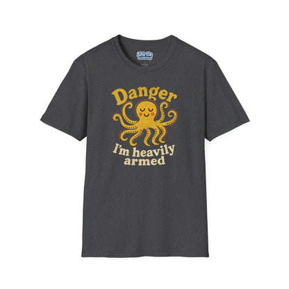 Danger Im Heavily Armed T-Shirt*Flat*Dark Heather