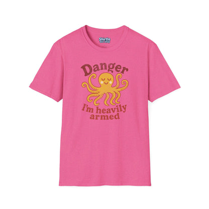 Danger Im Heavily Armed T-Shirt*Flat*Heather Heliconia