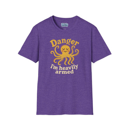 Danger Im Heavily Armed T-Shirt*Flat*Heather Purple