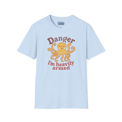 Danger Im Heavily Armed T-Shirt*Flat*Light Blue