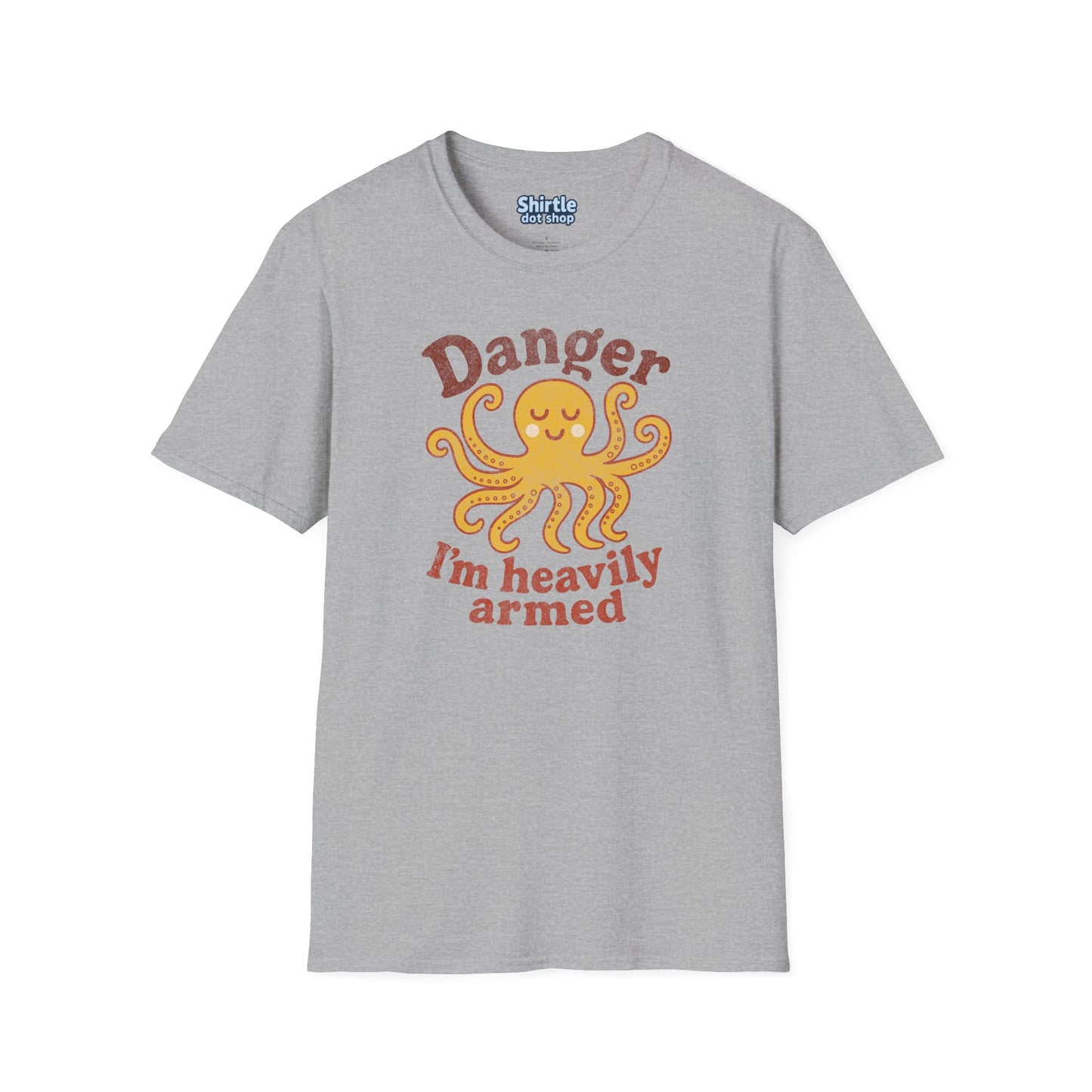 Danger Im Heavily Armed T-Shirt*Flat*Sport Grey