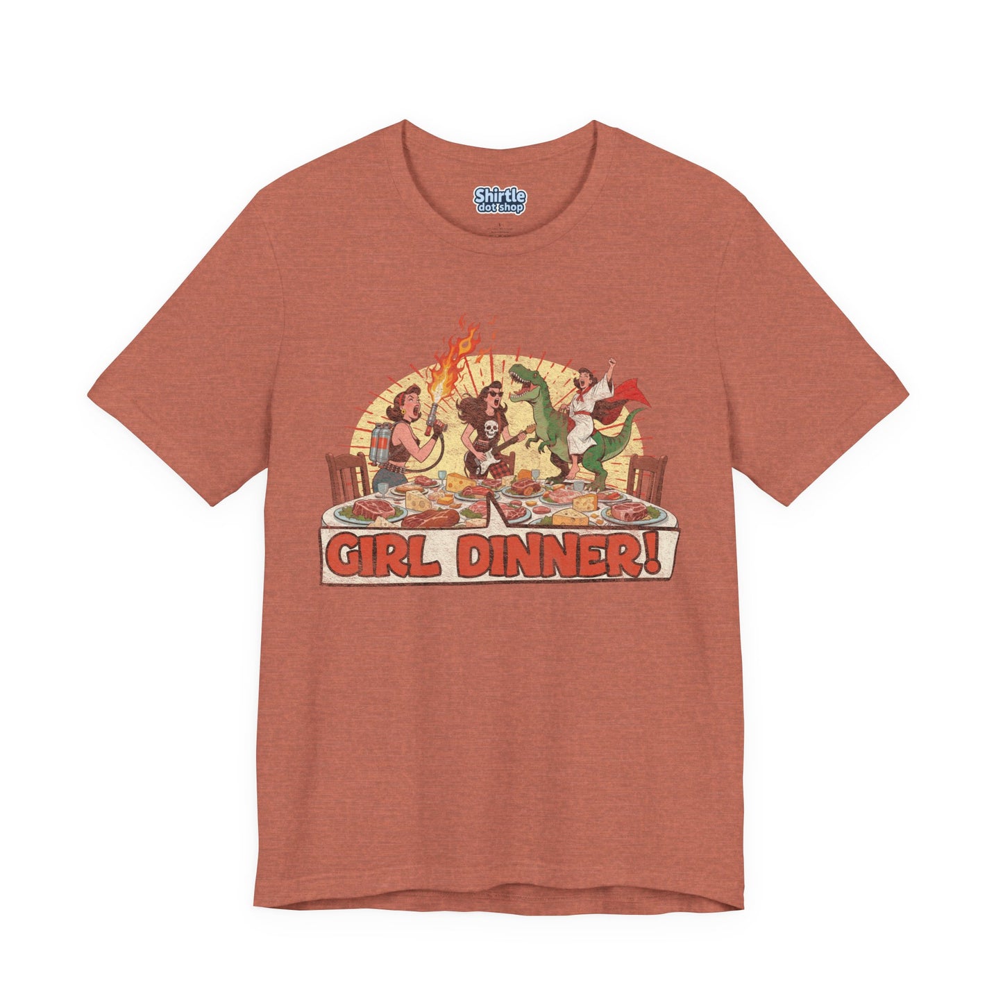 Girl Dinner T-shirt*Flat*Heather Clay