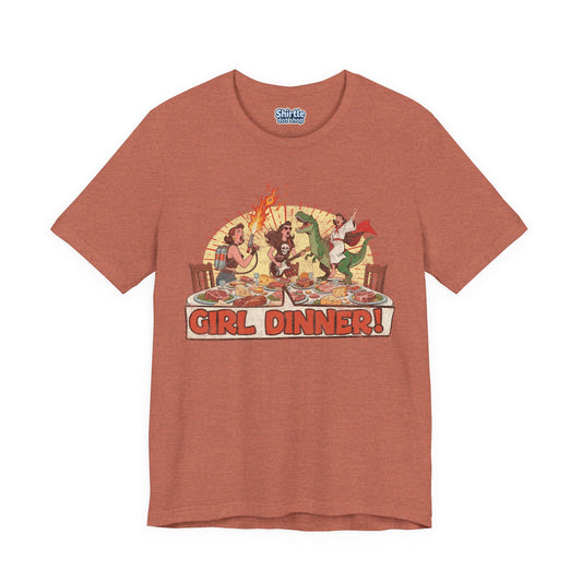 Girl Dinner T-shirt*Flat*Heather Clay
