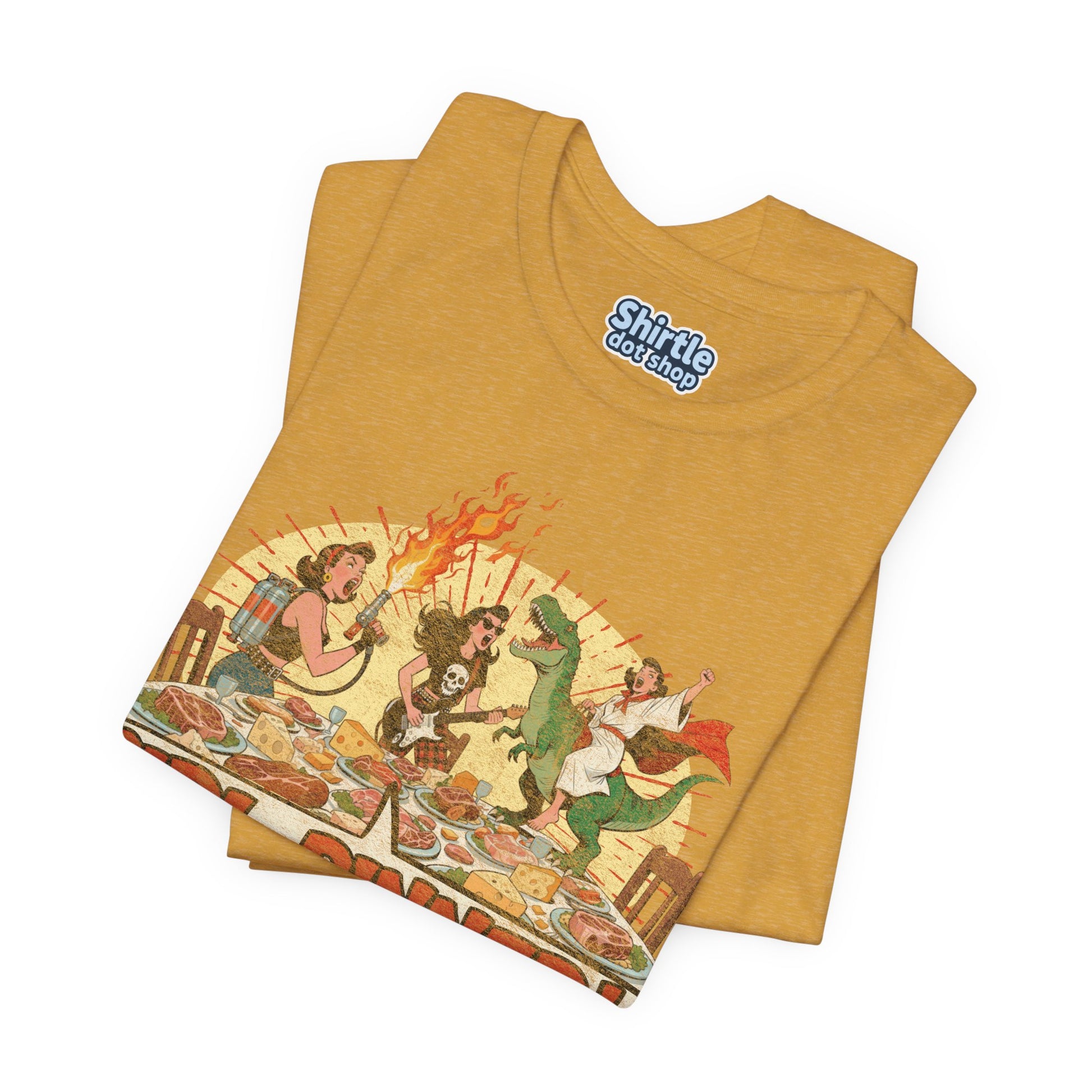Girl Dinner T-shirt*Folded*Heather Mustard