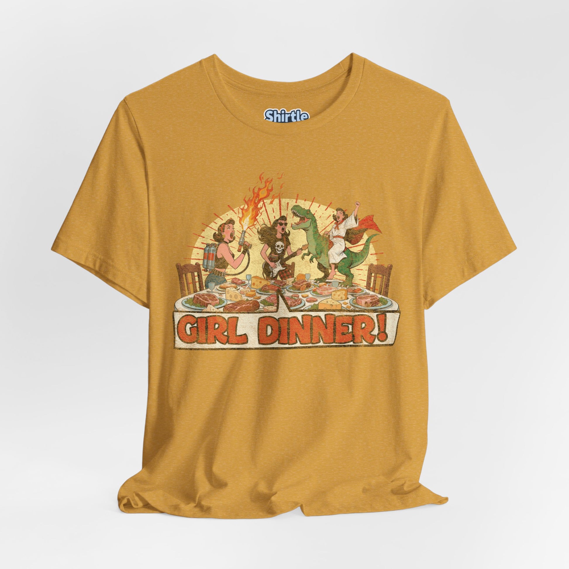 Girl Dinner T-shirt*Hang*Heather Mustard