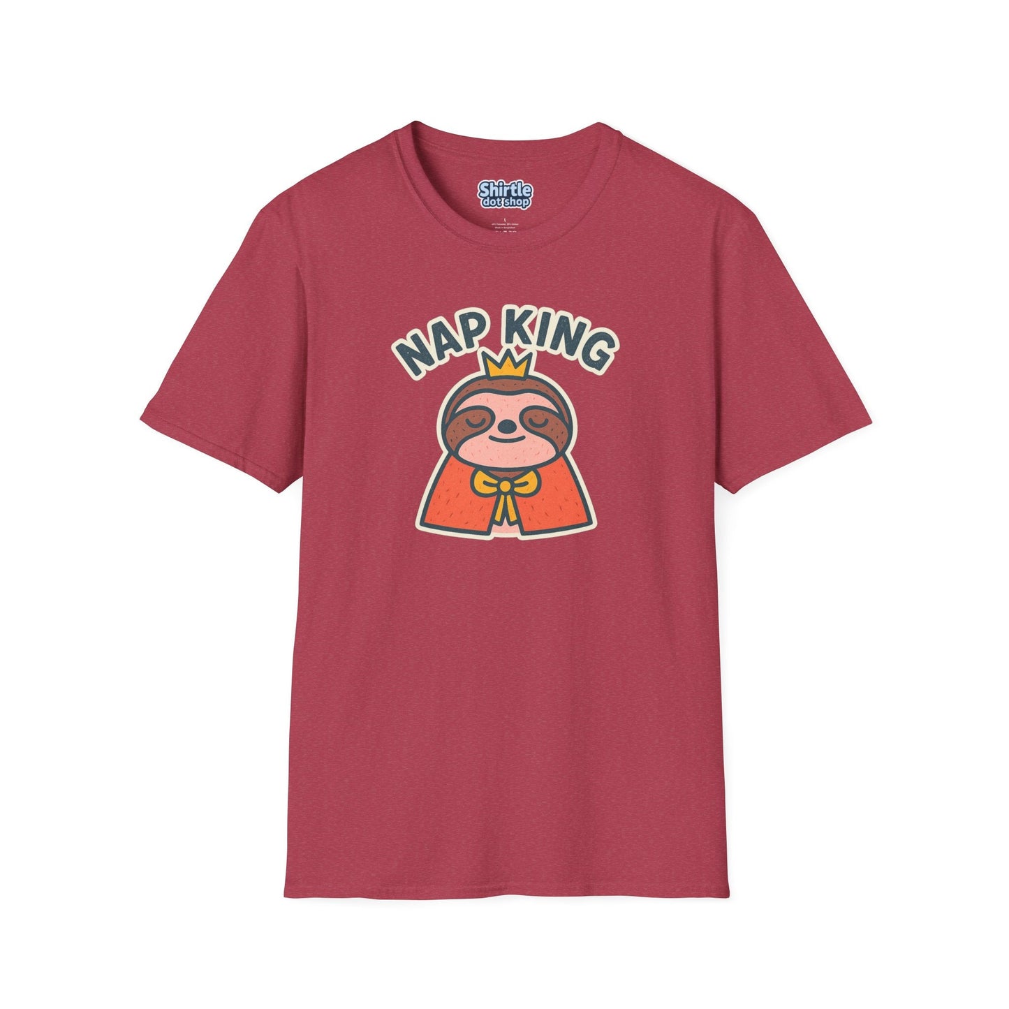 Nap King T-shirt*Flat*Heather Cardinal