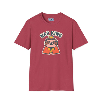 Nap King T-shirt*Flat*Heather Cardinal