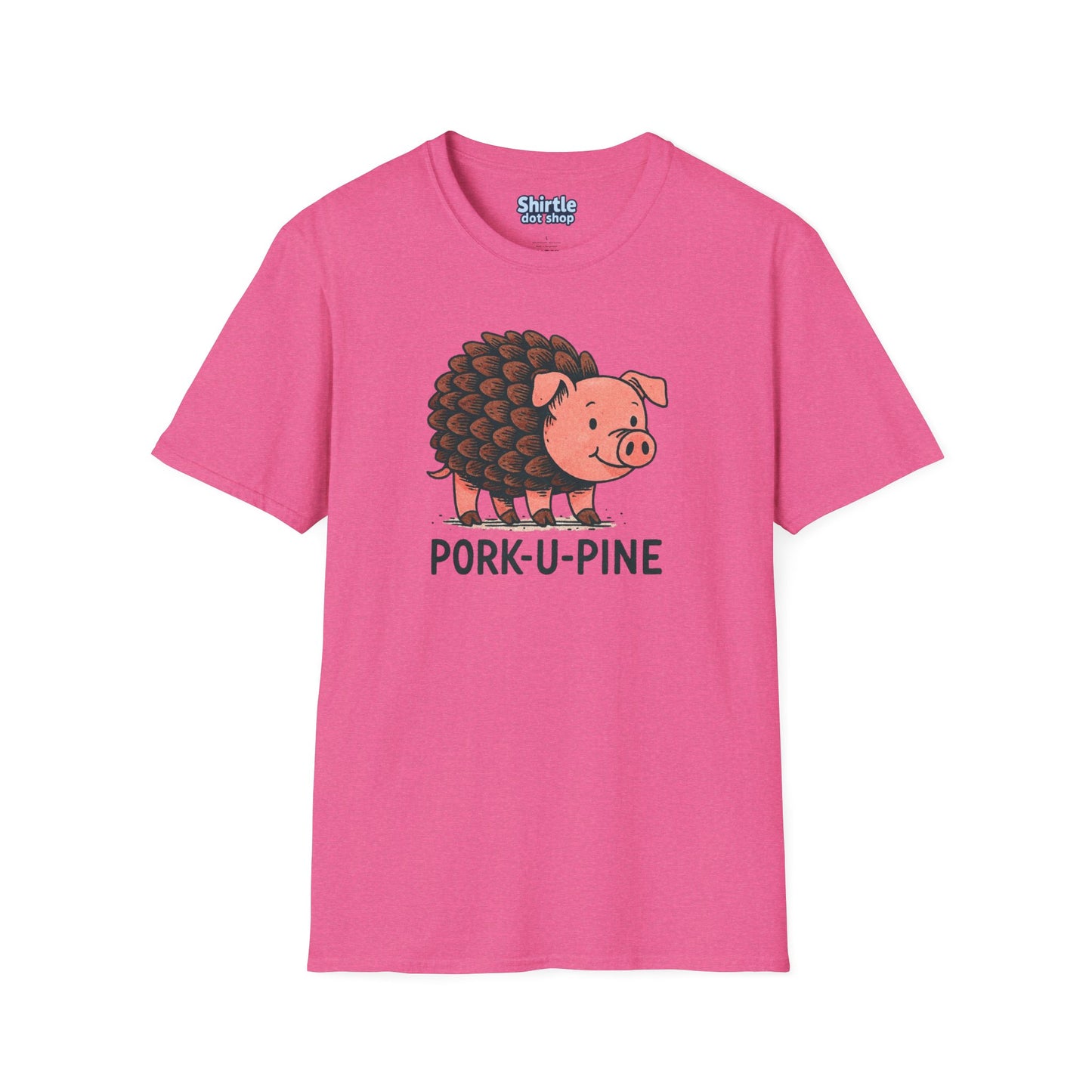 Pork-U-Pine T-shirt*Flat*Heather Heliconia
