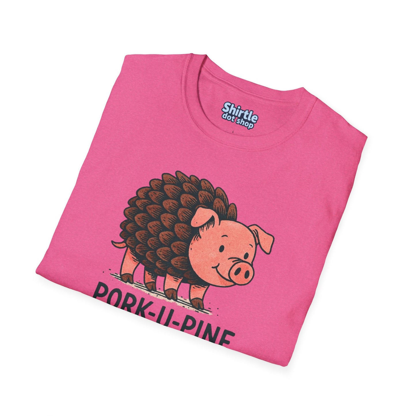 Pork-U-Pine T-shirt*Folded*Heather Heliconia
