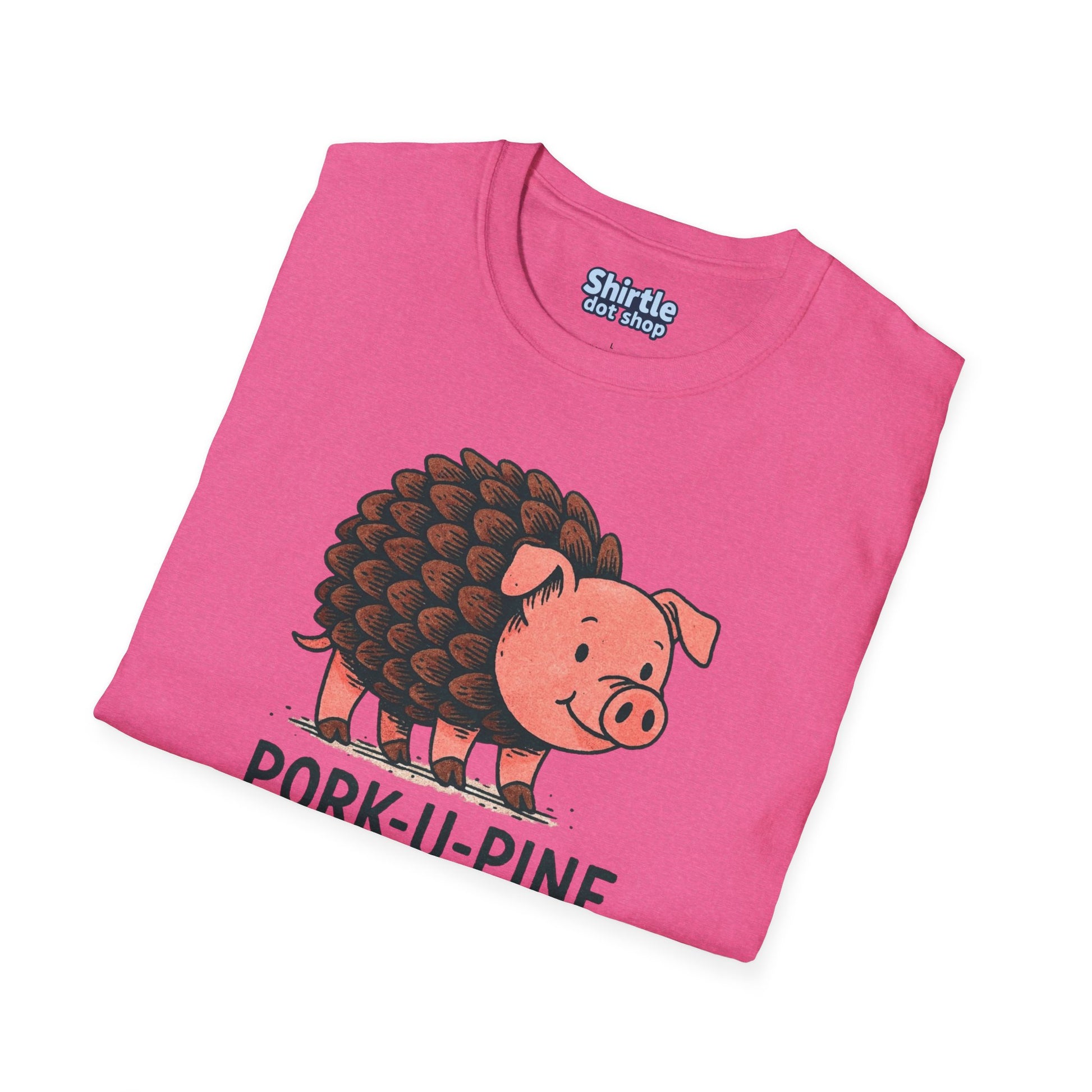 Pork-U-Pine T-shirt*Folded*Heather Heliconia