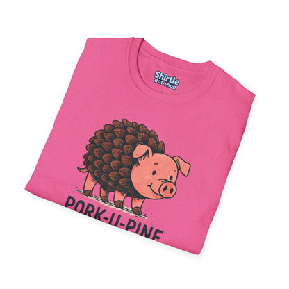 Pork-U-Pine T-shirt*Folded*Heather Heliconia