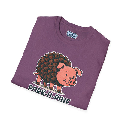 Pork-U-Pine T-shirt*Folded*Heather Maroon