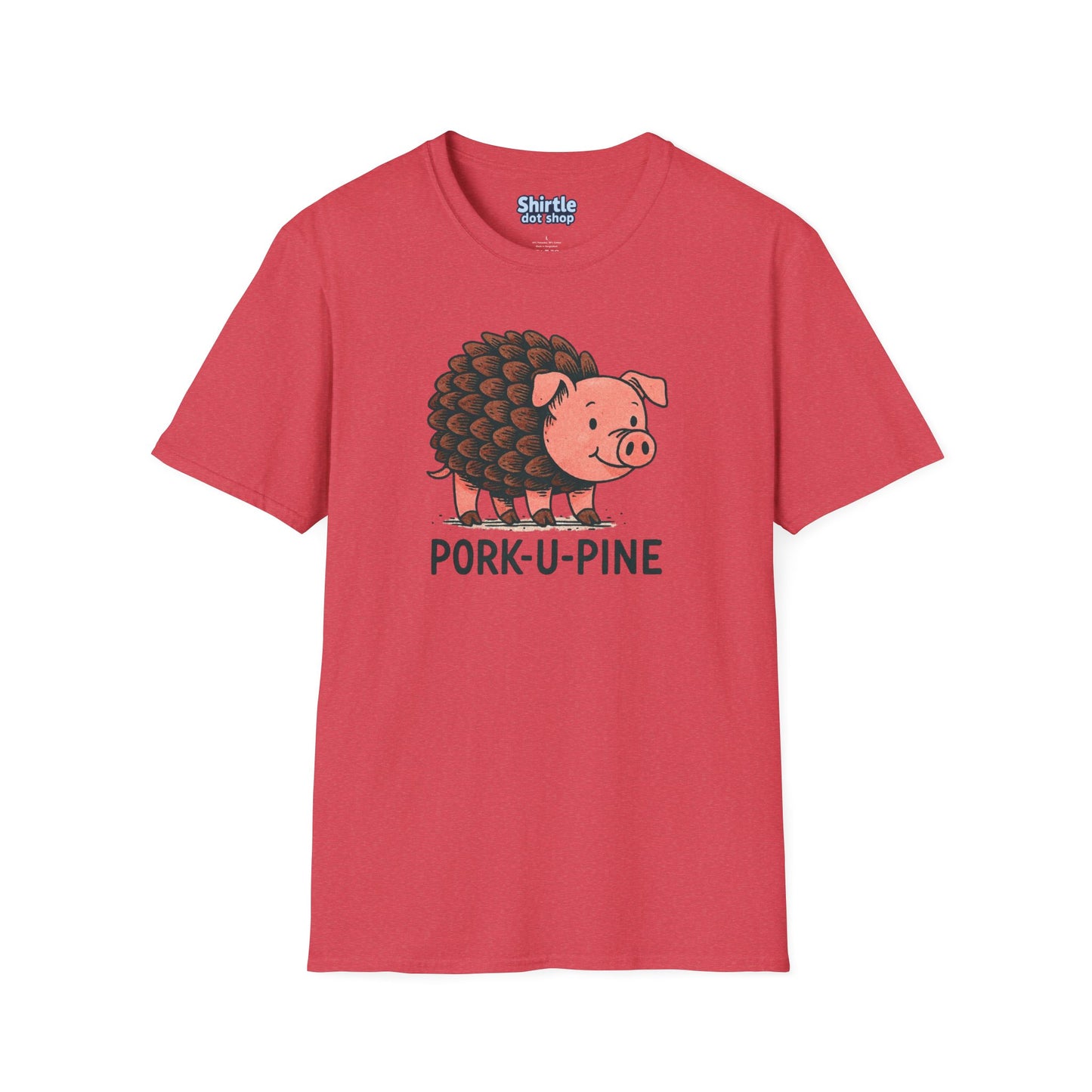 Pork-U-Pine T-shirt*Flat*Heather Red
