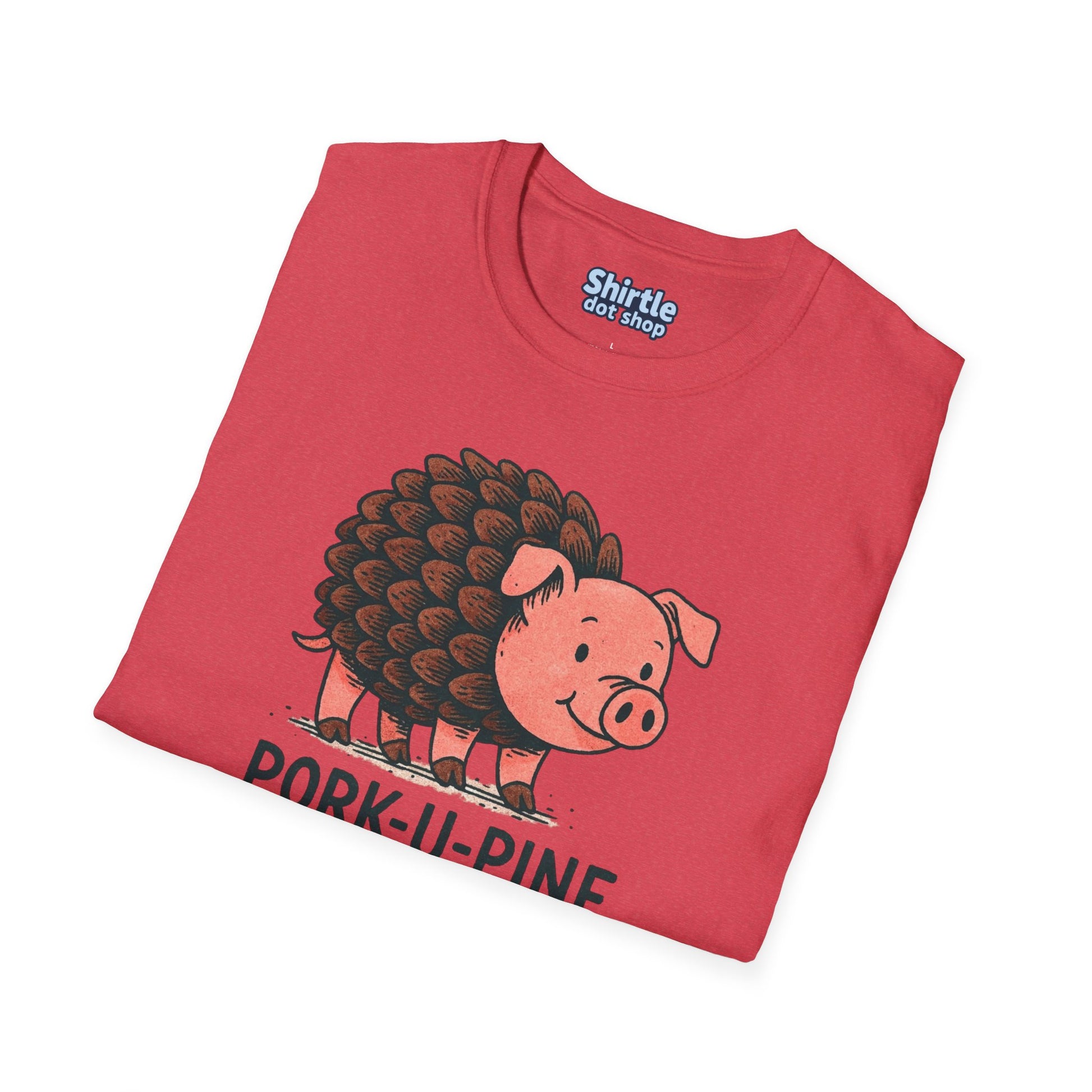 Pork-U-Pine T-shirt*Folded*Heather Red