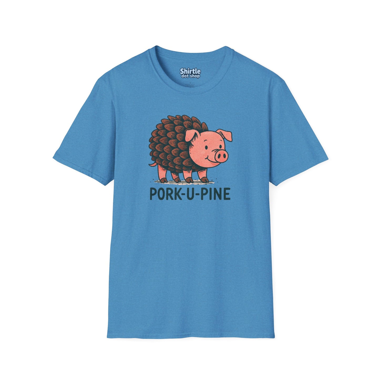 Pork-U-Pine T-shirt*Flat*Heather Sapphire