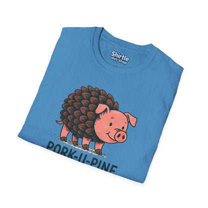 Pork-U-Pine T-shirt*Folded*Heather Sapphire
