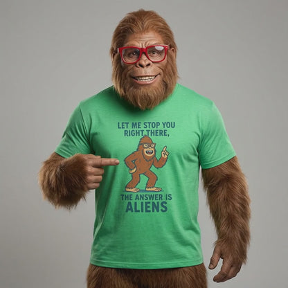 Bigfoot The Answer Is Aliens T-shirt*Video*Heather Irish Green