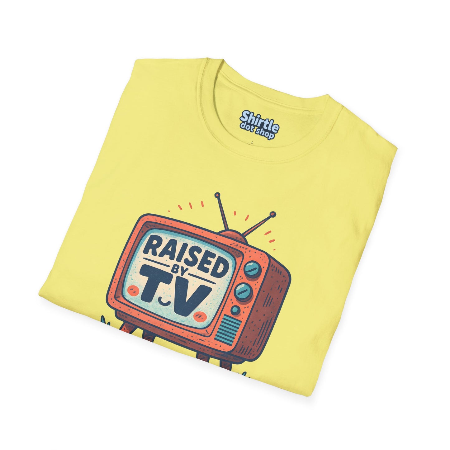 Raised by T.V. T-shirt*Folded*Cornsilk