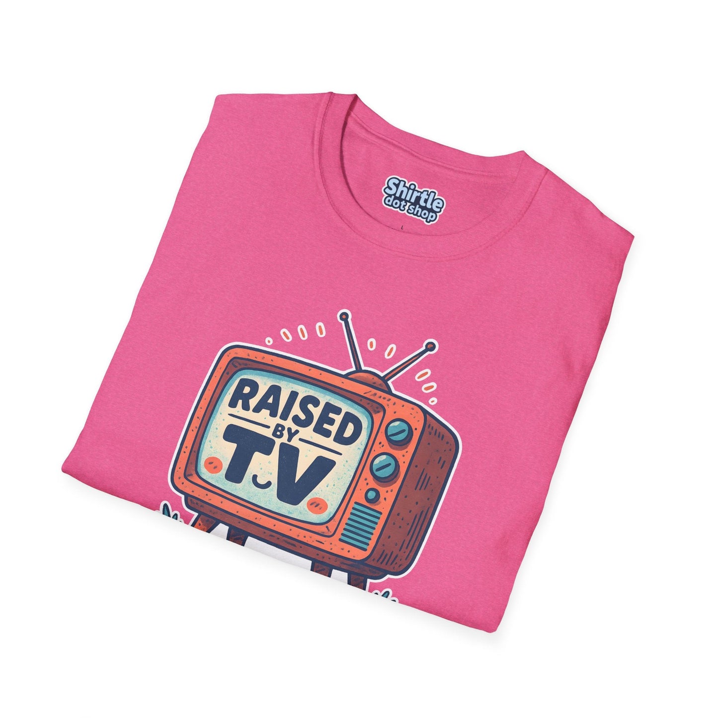 Raised by T.V. T-shirt*Folded*Heather Heliconia
