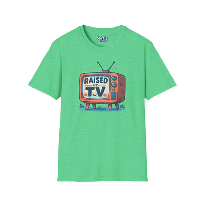Raised by T.V. T-shirt*Flat*Heather Irish Green