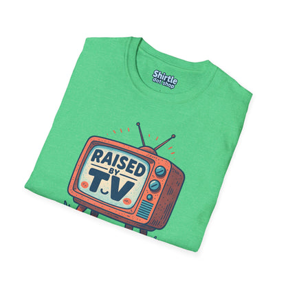 Raised by T.V. T-shirt*Folded*Heather Irish Green