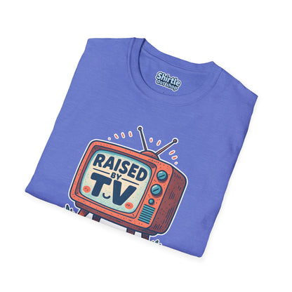 Raised by T.V. T-shirt*Folded*Heather Royal