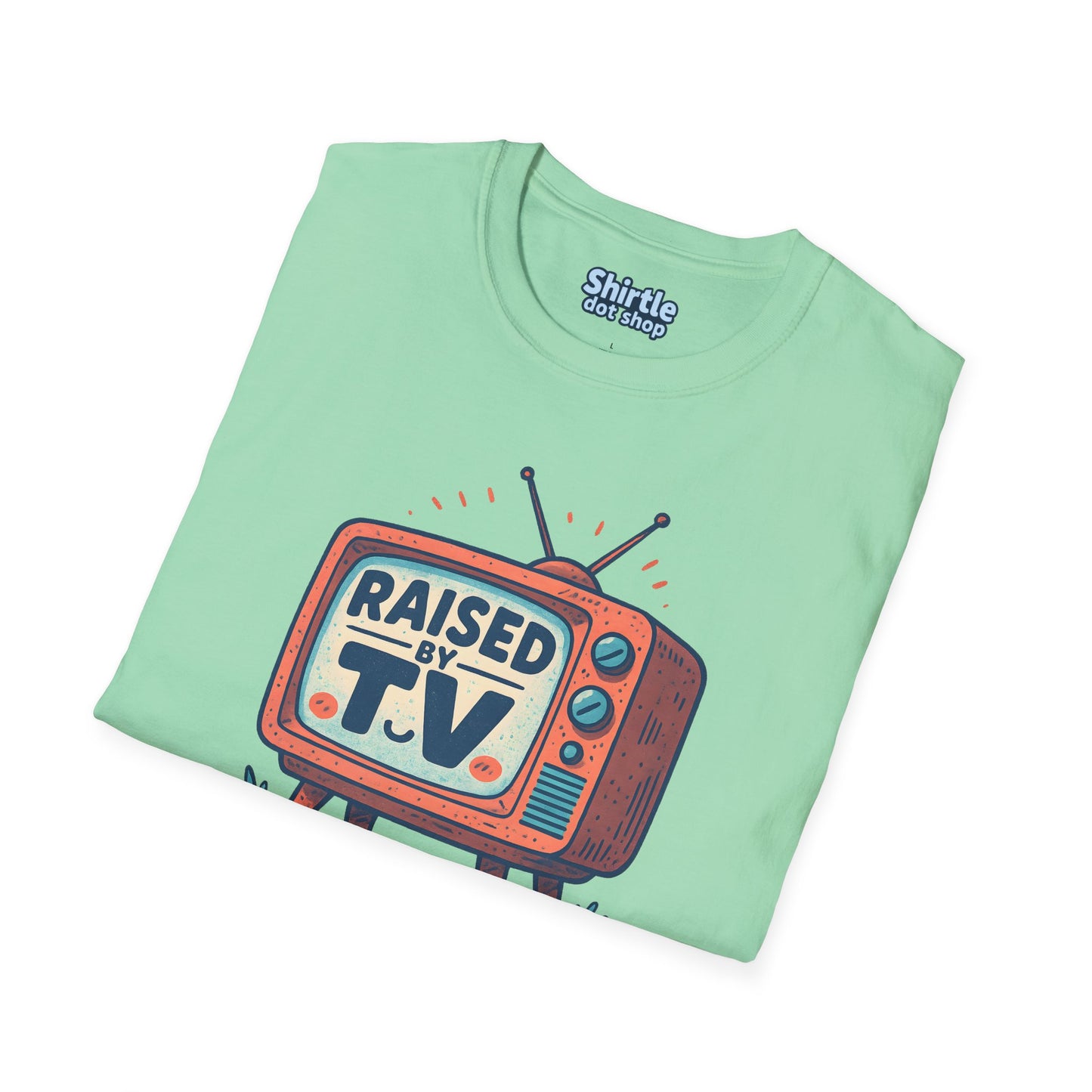 Raised by T.V. T-shirt*Folded*Mint Green